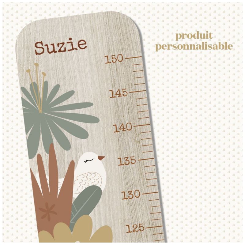 Toise en bois XXL Oiseaux Lili Rose personnalisable Charlie et Suzie Ambiance 2