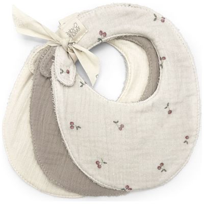 Lot de 3 bavoirs Cherries Babyshower