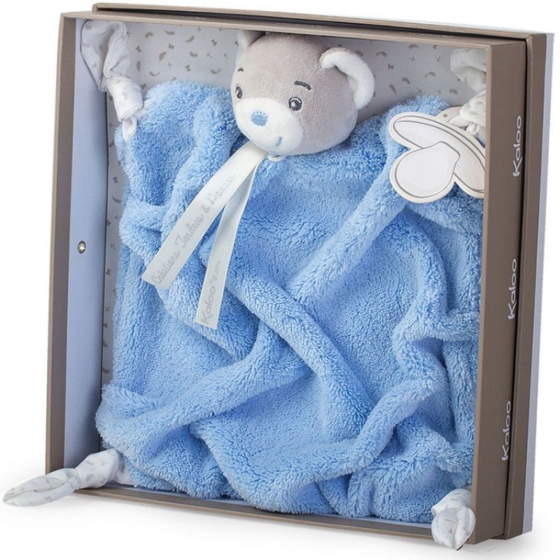Doudou attache sucette ourson Plume bleu (20 cm) Kaloo