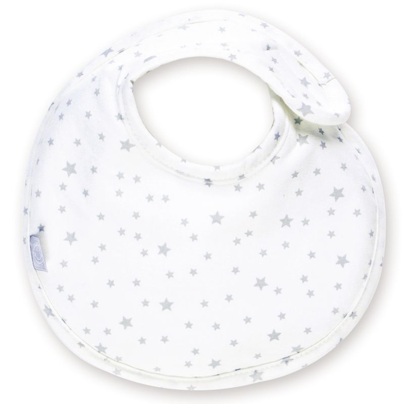 Bavoir à velcro Stary cristal en jersey écru Bemini