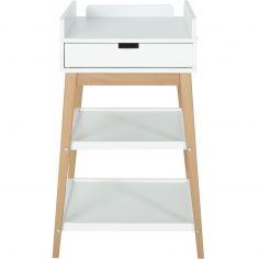 Table à langer Hip avec tiroir Blanc-Naturel