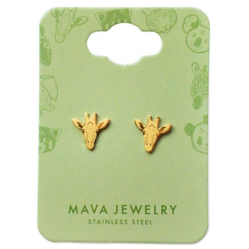 Boucles d'oreilles Girafe (Plaqué or 18 carats) Mava Packaging 2