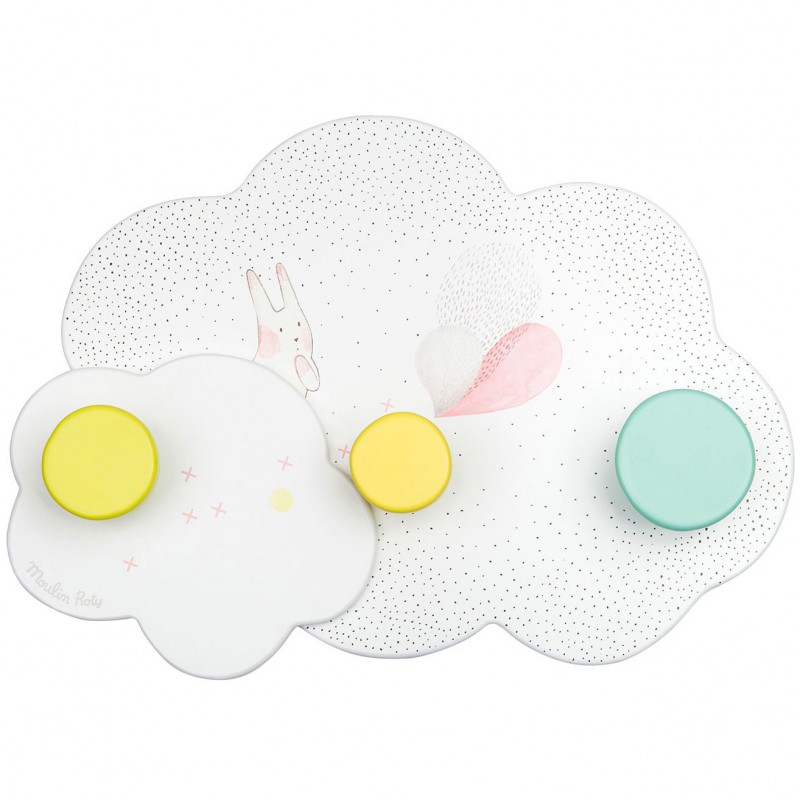 Porte-manteau mural nuage Les petits dodos Moulin Roty
