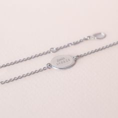 Bracelet médaille Madelaine (argent rhodié) - Mon Petit Poids