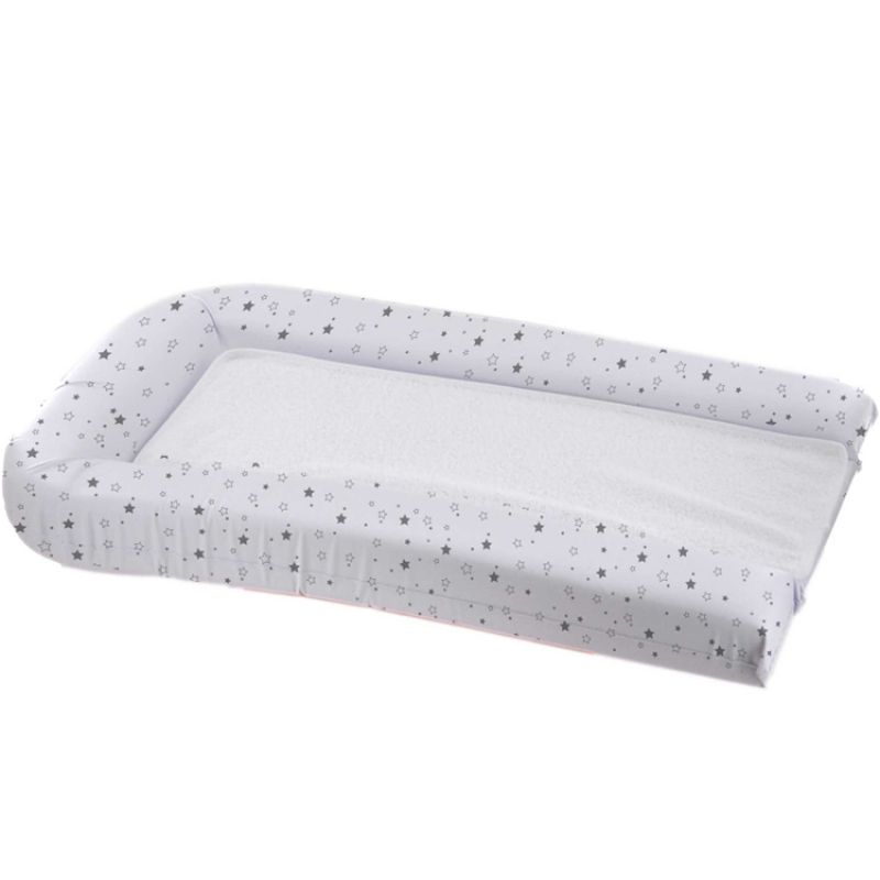 Matelas à langer + 2 carrés éponges étoile blanc Domiva