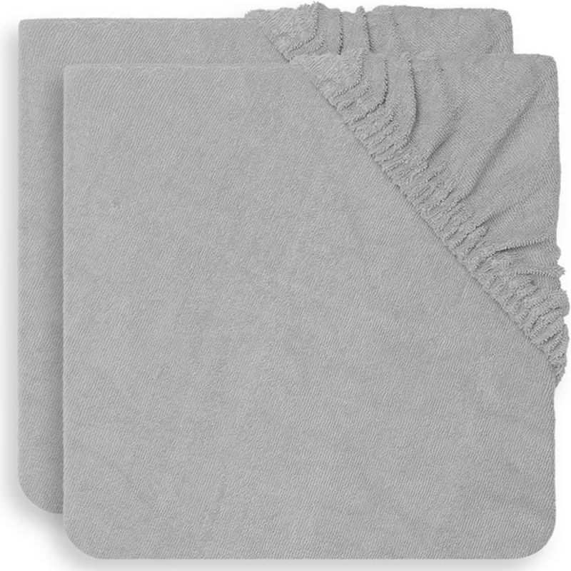 Lot de 2 housses de matelas à langer en éponge Soft Grey (50 x 70 cm) Jollein