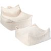 Fauteuil pouf et repose-pieds Cream White molletonné Wigiwama Produit 1