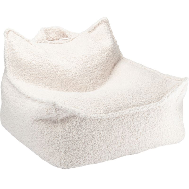Fauteuil pouf et repose-pieds Cream White molletonné Wigiwama Produit 3