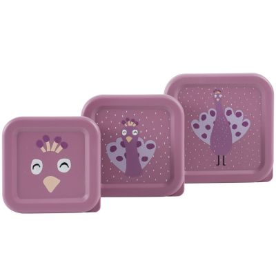 Lot de 3 boîtes à goûter Mrs. Peacock