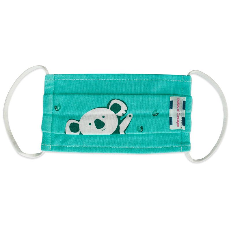 Masque de protection lavable Fun en coton koala vert (4-7 ans) Doudou et Compagnie