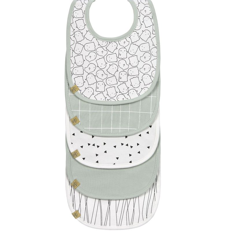 Lot de 5 bavoirs à velcro en éponge imperméable Little Spookies olive Lässig
