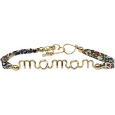 Bracelet cordon liberty Maman goldfilled jaune (personnalisable) - Padam Padam