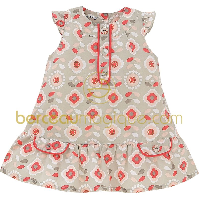 Robe fleurie Corail, rouge & co Sucre d'orge