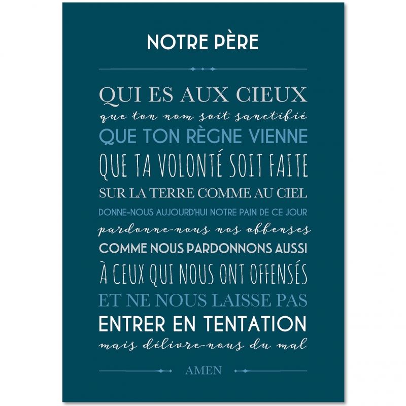 Carte de prière Notre Père (15 x 21 cm) Mes Mots Déco