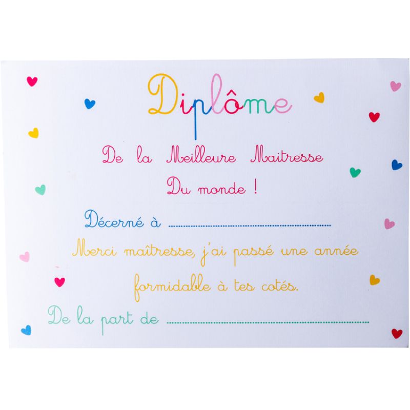 Diplôme de la Meilleure Maîtresse du Monde Arty Fêtes Factory
