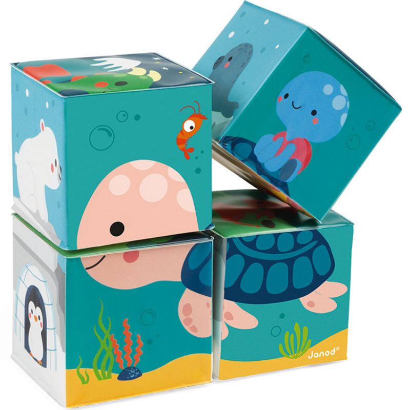 Puzzle cube de bain (4 cubes) Janod