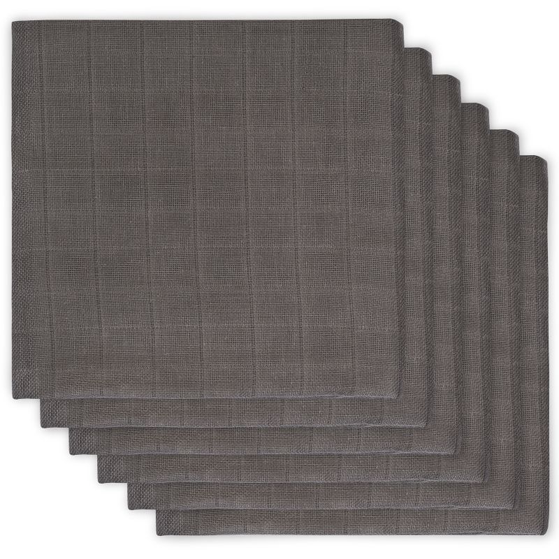 Lot de 6 langes gris anthracite (70 x 70 cm) Jollein