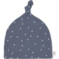 Bonnet en coton bio Cozy Colors triangle bleu (3-6 mois)