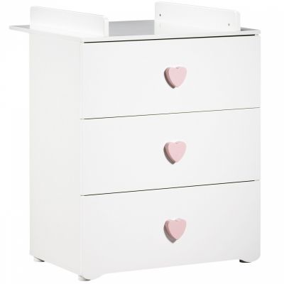 Commode à langer New Basic Boutons coeur rose Baby Price