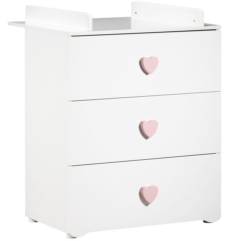 Commode à langer New Basic Boutons coeur rose Baby Price Produit 1 grande taille