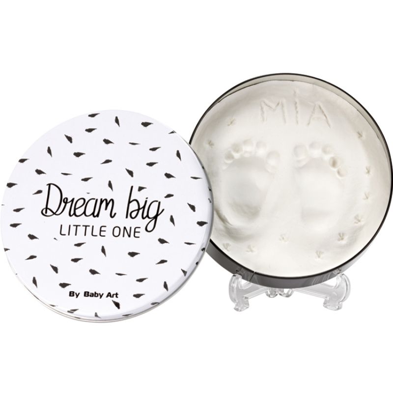 Boîte d'empreintes Magic box noire et blanche ronde Baby Art