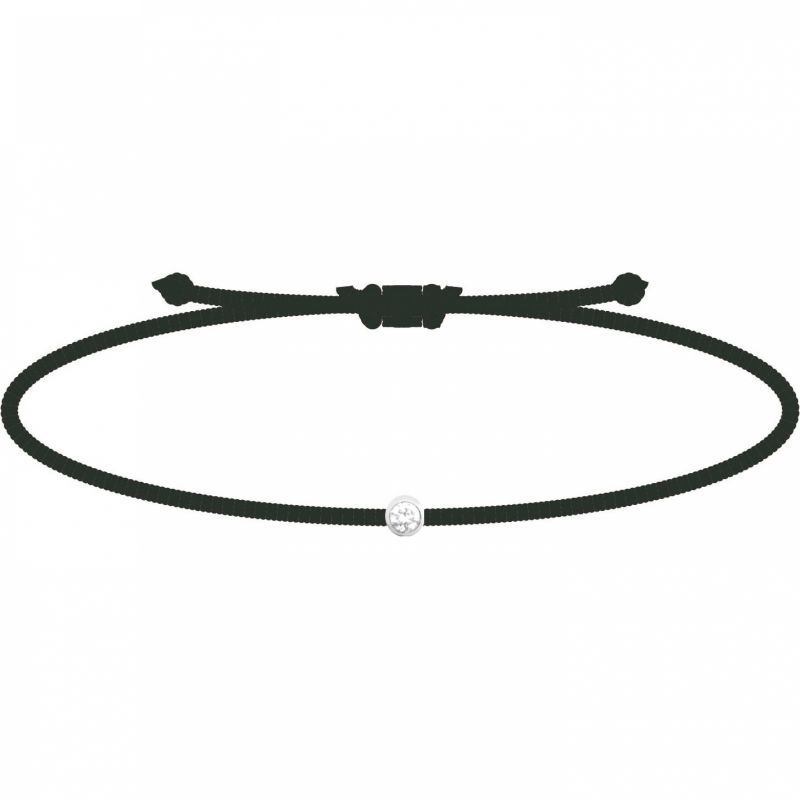Bracelet diamant Mon Petit Diam's noir (argent rhodié 925°) My First Diamond