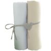 Lot de 2 draps housses blanc et écru (70 x 140 cm) - Babycalin