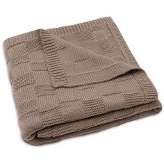 Couverture en tricot Box Knit Milky Coffee (75 x 100 cm) - Jollein