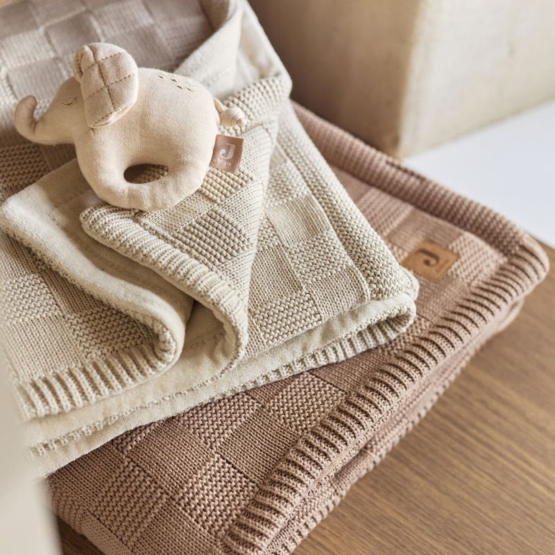 Couverture en tricot Box Knit Milky Coffee (75 x 100 cm) Jollein Ambiance 2