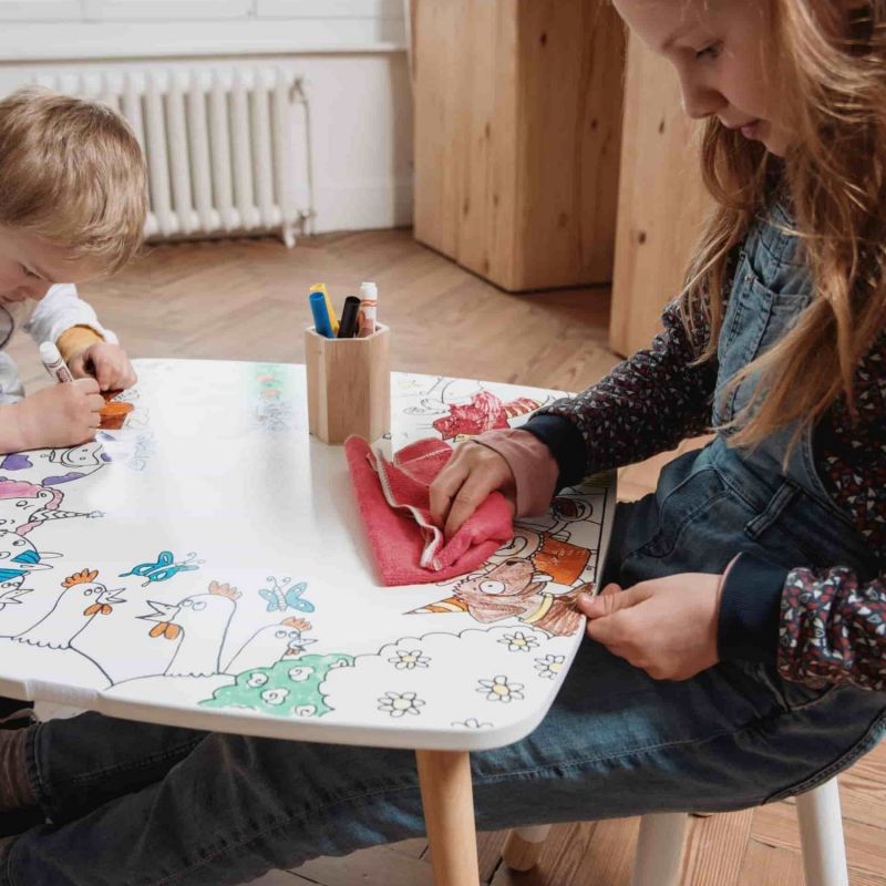 Table à colorier coloritable modèle La Ferme DBKids Ambiance 5