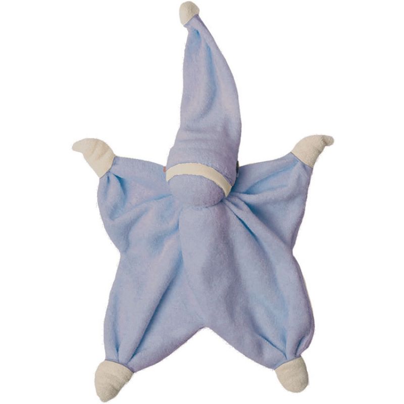 Doudou plat Sisco bleu et gris Hoppa