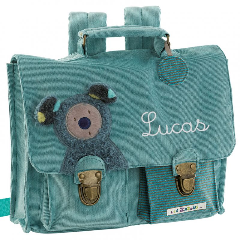 Petit cartable turquoise koala Les zazous (personnalisable)  Moulin Roty