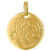 Médaille ronde La tête dans les nuages 16 mm (or jaune 750°) - Premiers Bijoux