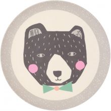 Petite assiette en bambou ours Papa Bear (20,5 cm)  par Love Maé