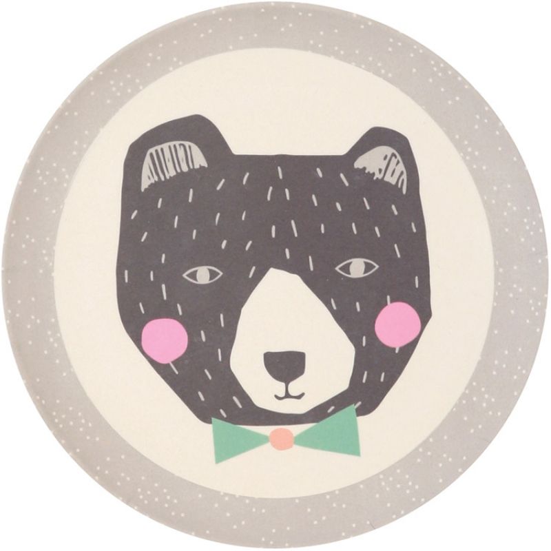 Petite assiette en bambou ours Papa Bear (20,5 cm) Love Maé