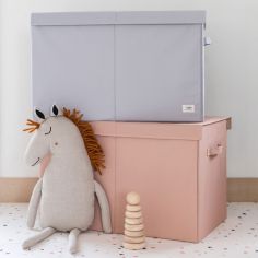 Coffre à jouets en tissu recyclé Uni gris clair
