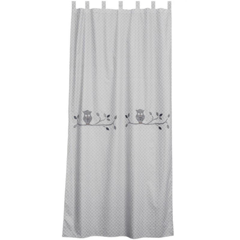 Rideau Hiboux gris (145 x 280 cm) Taftan