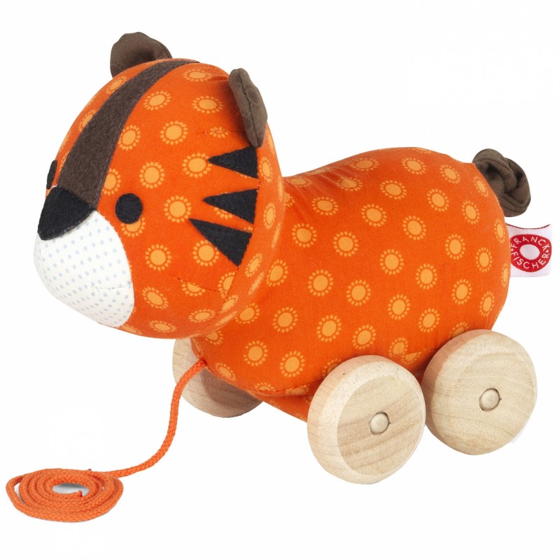 Jouet à tirer en coton bio Thomas le tigre Franck & Fischer
