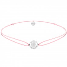 Bracelet cordon rose Mini bola Joy (argent 925°)  par Ilado Paris