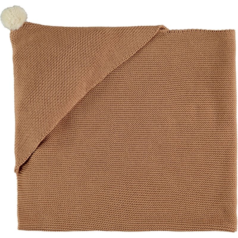 Couverture tricotée à capuche marron So Natural (65 x 65 cm) Nobodinoz