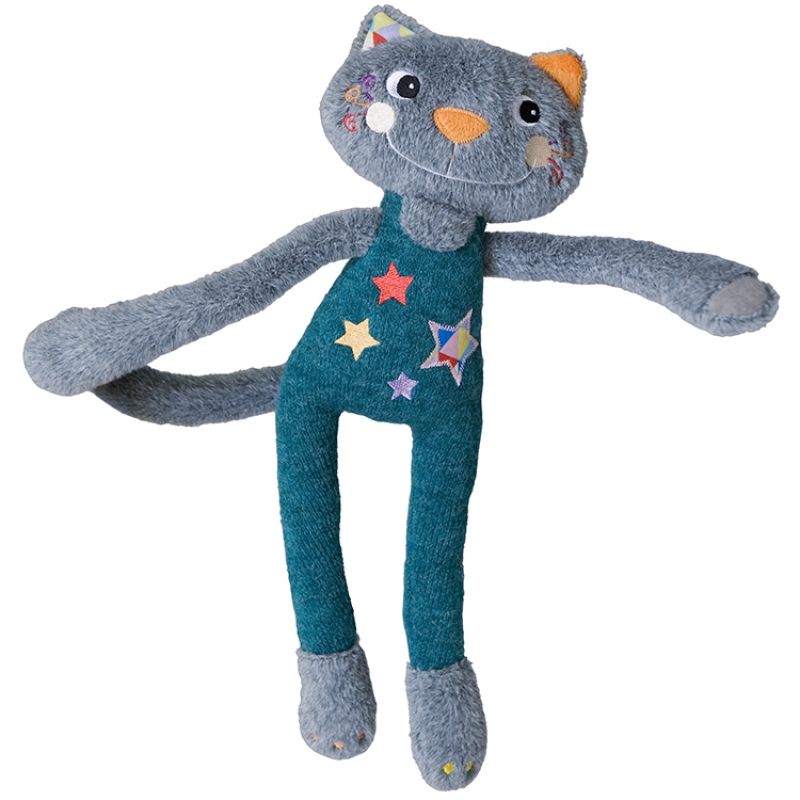 Peluche à suspendre Elastoc le chat acrobate Magic Circus (36 cm) Ebulobo