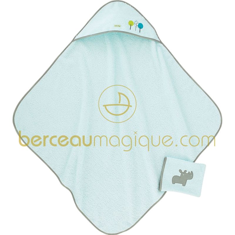 Cape de bain personnalisable et son gant Mini Nature Sucre d'orge