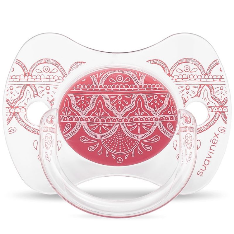 Sucette anatomique réversible Couture Ethnic rose en silicone (18 mois et +) Suavinex