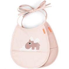 Bavoir petit lot de 2 Happy clouds rose