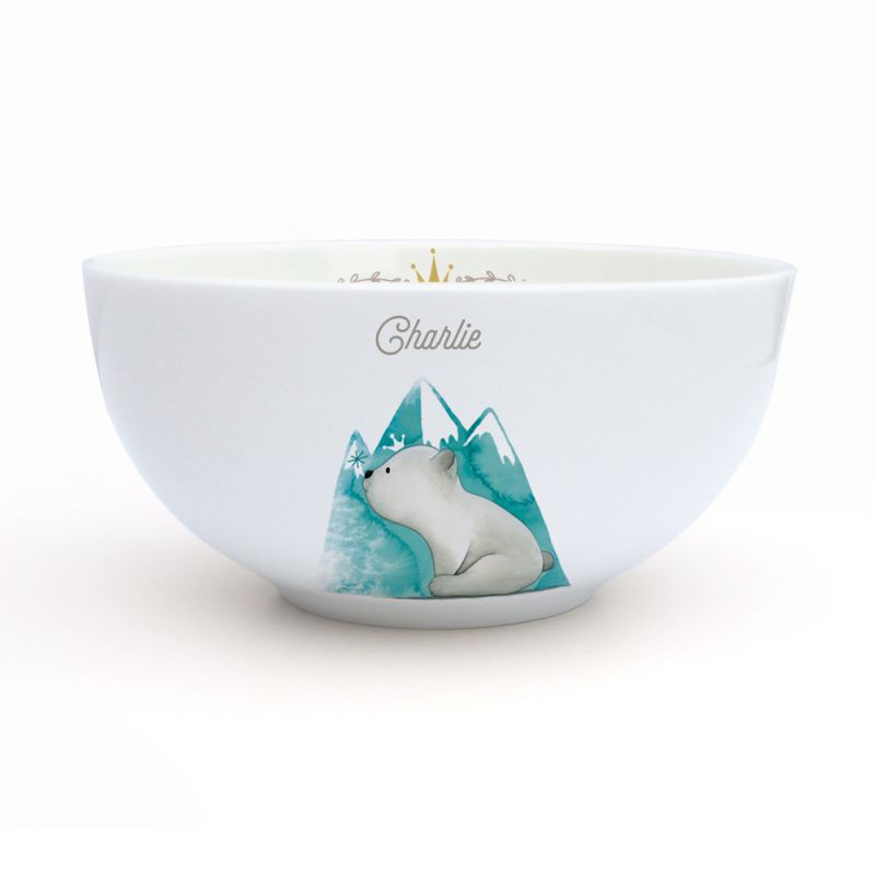 Bol en porcelaine Ours polaire montagne (personnalisable) Gaëlle Duval