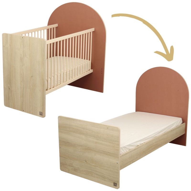 Lit bébé évolutif Arche Terracotta (60 x 120 cm) Sauthon mobilier Produit 1
