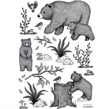 Planche de stickers A3 Les ours  par Lilipinso