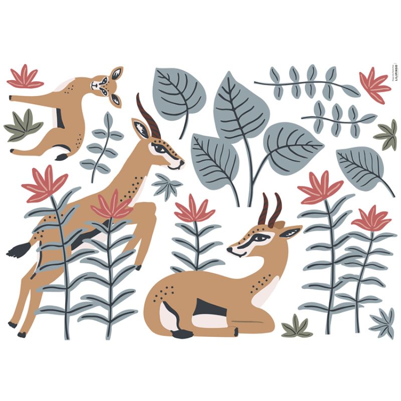 Planche de stickers Les gazelles Tanzania Lilipinso