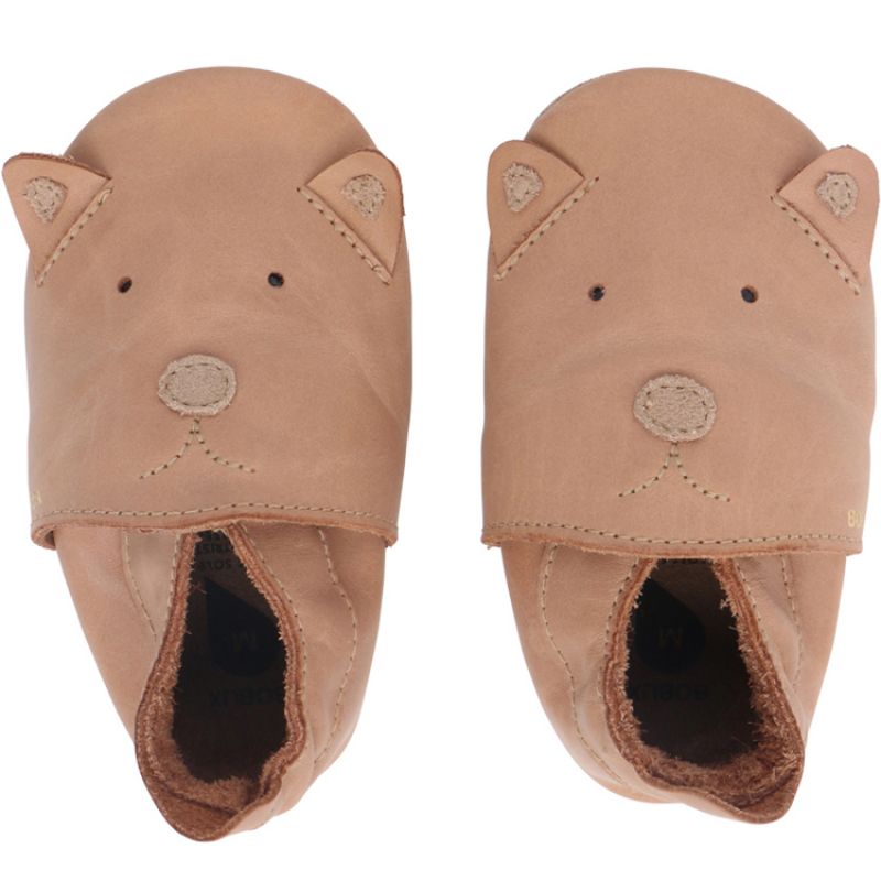 Chaussons bébé en cuir Soft soles Caramel Woof (9-15 mois) Bobux