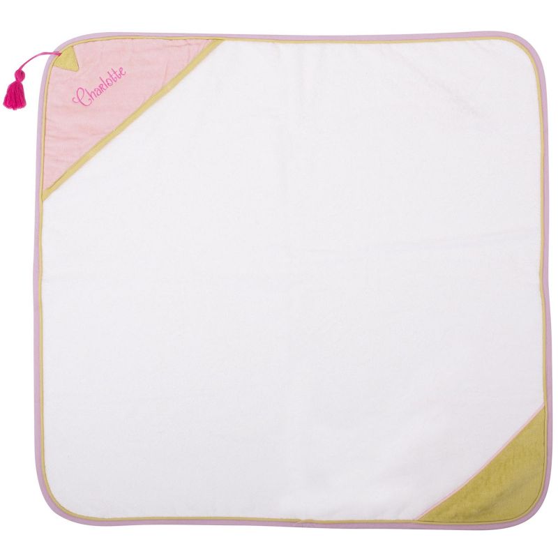 Carré de bain Coccinelle écru et rose personnalisable (82 x 88 cm) L'oiseau bateau